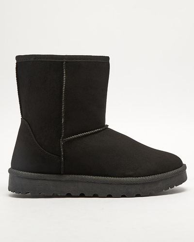 Bottes de neige isolées en daim écologique pour femmes en noir Xetik - Footwear