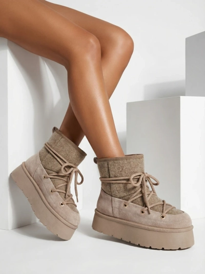 Royalfashion Bottes de neige Filori à lacets pour femmes