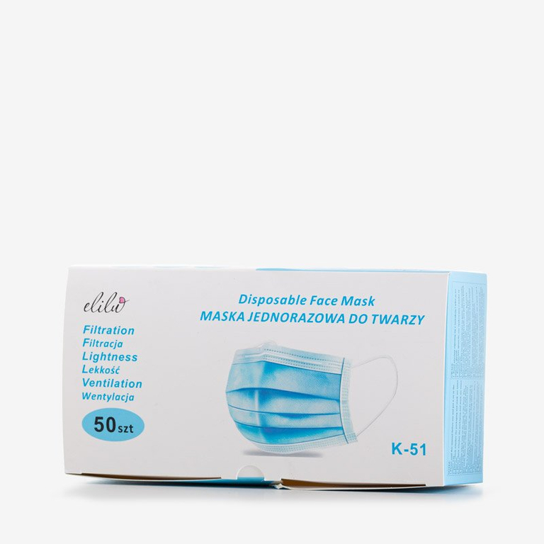 Masque de protection 3 couches blanc 50 pcs - Masques