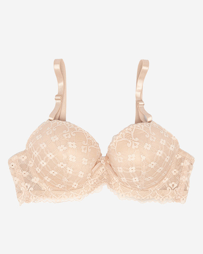 Soutien-gorge femme avec dentelle beige - Sous-vêtements