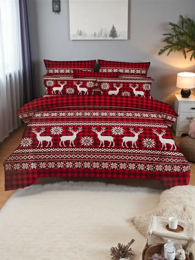 Royalfashion Linge de lit de Noël 160x200 ensemble 3 pièces