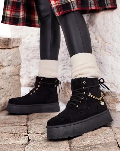 Royalfashion Bottes Woruces à lacets pour femmes