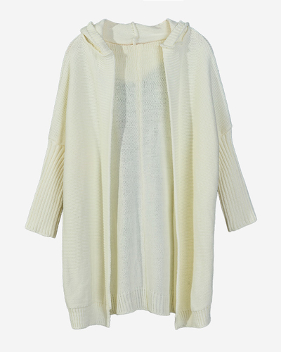 Long cardigan cape blanc pour femme avec capuche - Vêtements