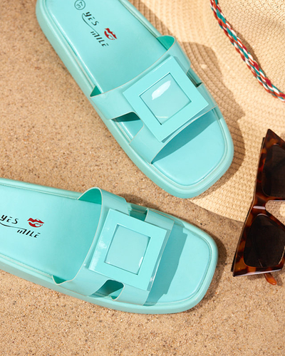 OUTLET Chaussons femme menthe avec décoration Zegor - Chaussures