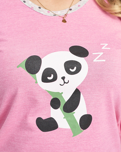 Pyjama femme rose avec un panda - Vêtements