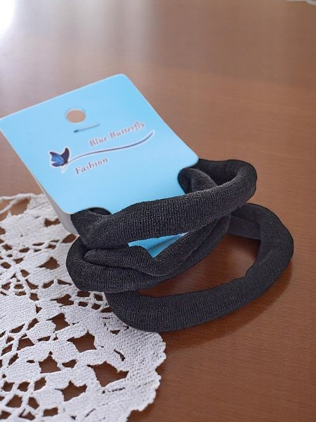 Royalfashion Lot de 3 élastiques noirs pour cheveux Nero