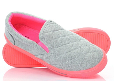 Baskets Slip On Asqus Femme Gris-Rose - Chaussures