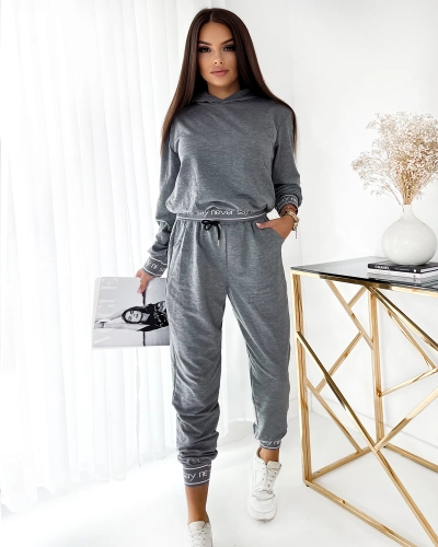 Royalfashion Ensemble de sweatshirt gris pour femme