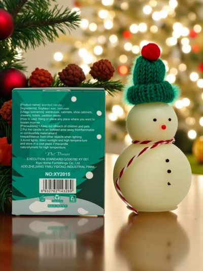 Bougie parfumée de Noël Bonhomme de Neige