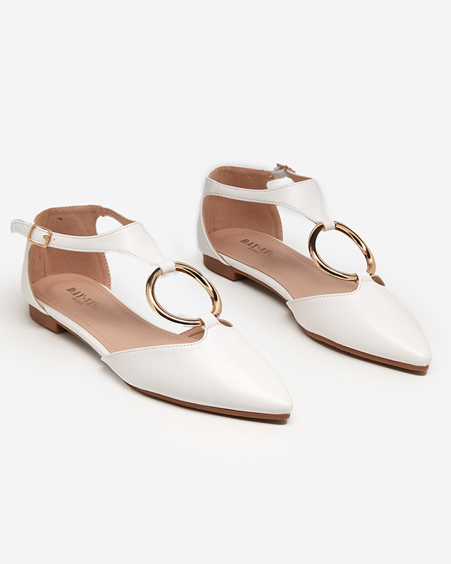 OUTLET Ballerines blanches ouvertes pour femme Dasu - Footwear