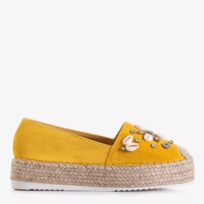 OUTLET Espadrilles jaunes pour femmes avec décoration Loranda - Chaussures