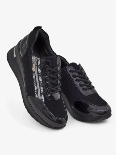 Sneakers compensées noires pour femmes Calista Nero - élégance et confort au quotidien