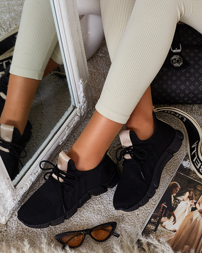 Chaussures de sport noires et beiges pour femmes Bommgi - Footwear