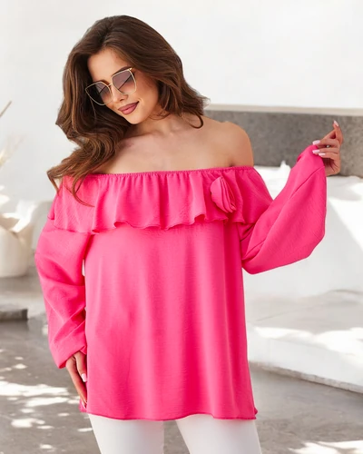 Blouse Royalfashion pour femmes au style espagnol avec volants et fleurs