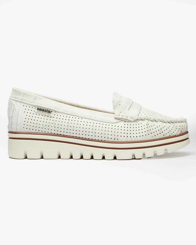 Mocassins blancs pour femme avec finition brillante Metiga - Footwear