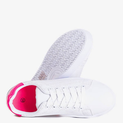 Baskets blanches pour femmes avec empiècements rose fluo de Noriko - Footwear