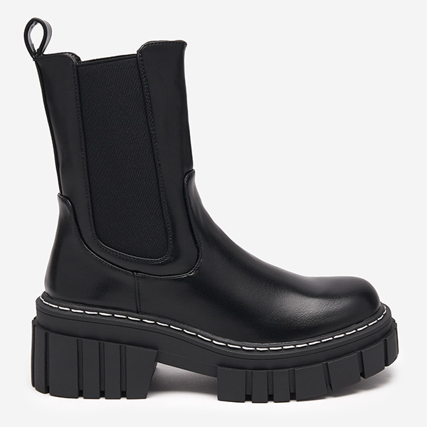 OUTLET Bottes hautes en éco-cuir noir pour femme Eareulia - Footwear