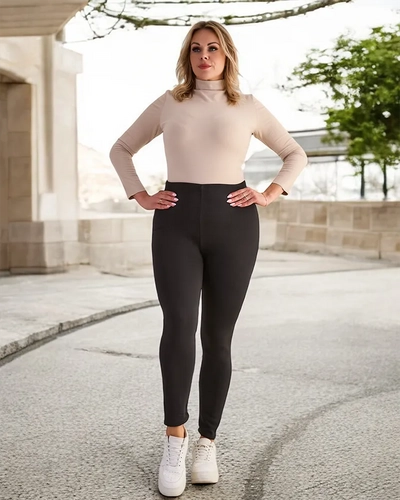 Legging noir classique pour femme avec isolation GRANDE TAILLE - Vêtements