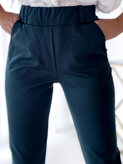 Royalfashion Pantalon tregging pour femme en vert foncé