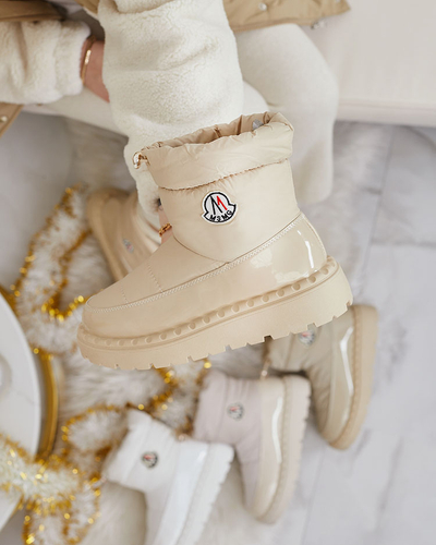 Royalfashion Bottes de neige à enfiler pour femme de couleur beige Ireda