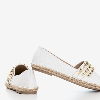 Espadrilles blanches pour femmes avec clous Anchu - Chaussures 1