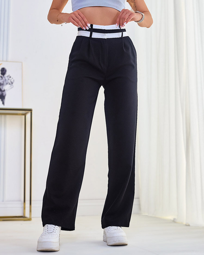 Royalfashion Pantalon large en tissu pour femme