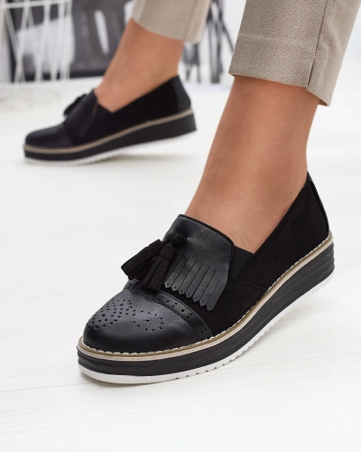 Demi-bottes noires à talons bas pour femmes Veolita- Footwear