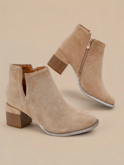 Bottes pour femmes marron clair avec découpes Geransa - Footwear