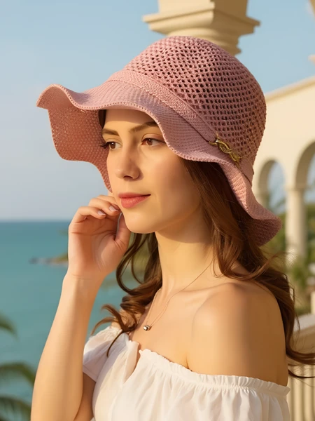Royalfashion Chapeau femme à bord ondulé Wave Breeze