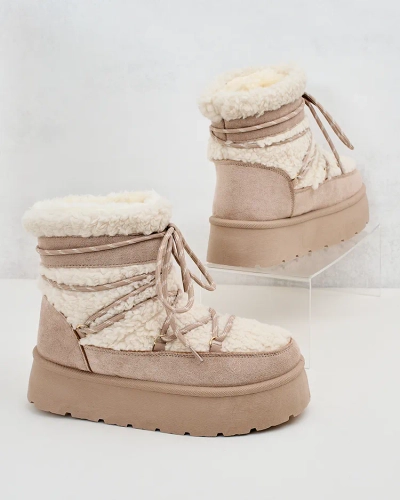 Royalfashion Bottes de neige à lacets pour femme Evonie