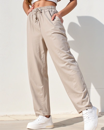 Pantalon droit en coton pour femmes Royalfashion