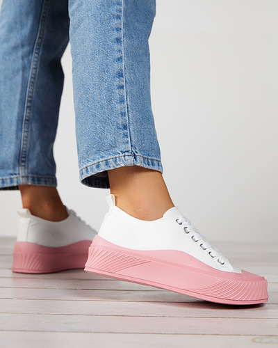 OUTLET Baskets femme blanches et roses Nerikas - Footwear