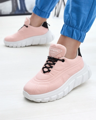 Chaussures de sport en tissu rose pâle pour femmes Riotay- Footwear