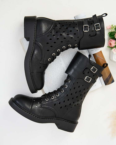 Royalfashion Bottes à lacets ajourés pour femme Belsel