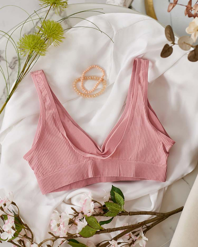 Royalfashion Soutien-gorge de sport côtelé pour femme