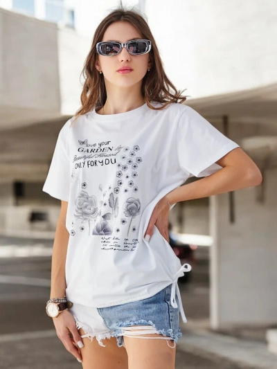 Blouse en coton pour femmes Royalfashion avec l'inscription