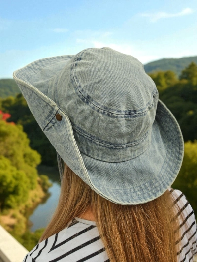 Chapeau de soleil en jean Kalos pour femmes - style antique et protection UV