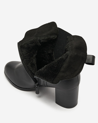 Royalfashion Bottes basses à talon aiguille pour femmes, noires Nejery