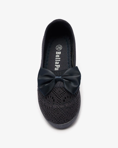 Baskets à enfiler bleu marine avec nœud pour filles Sweet Time - Footwear