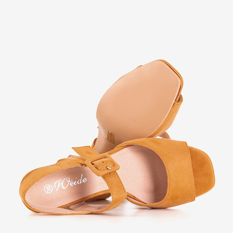 Sandales marron pour femmes sur le poteau Weide - Footwear