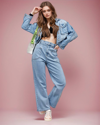 Royalfashion Pantalon boyfriend en denim pour femme