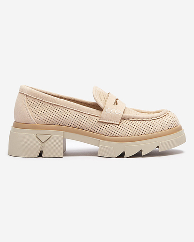 Mocassins ajourés beige pour femme sur une semelle solide Ejina - Footwear