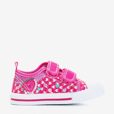 Baskets roses pour enfants avec coeurs Jacura - Footwear
