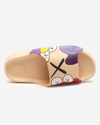 Chaussons pour femmes en caoutchouc beige avec imprimé Pfizz - Footwear