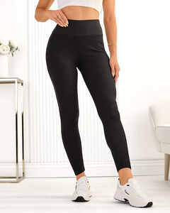 Royalfashion Leggings en coton côtelé pour femme