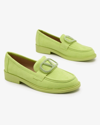 Royalfashion Mocassins pour femmes vert citron avec ornement Fogras