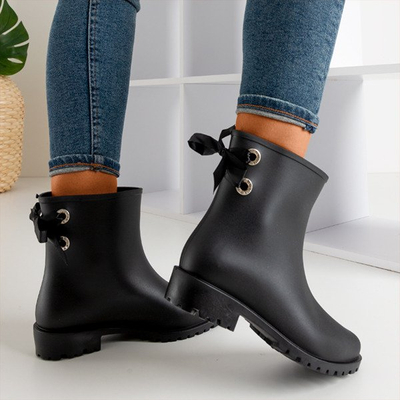 Bottes en caoutchouc mat pour femmes noires Ventilateurs - Chaussures 1