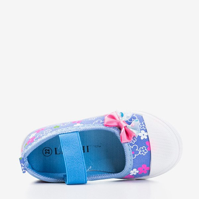 Mini ballerines bleues à fleurs pour enfants - Footwear