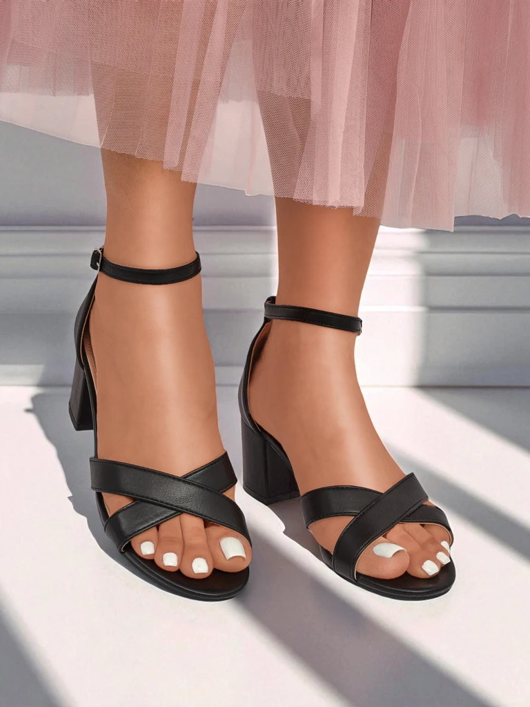 Sandales à talons blocs Royalfashion pour femmes Eleganza Strap