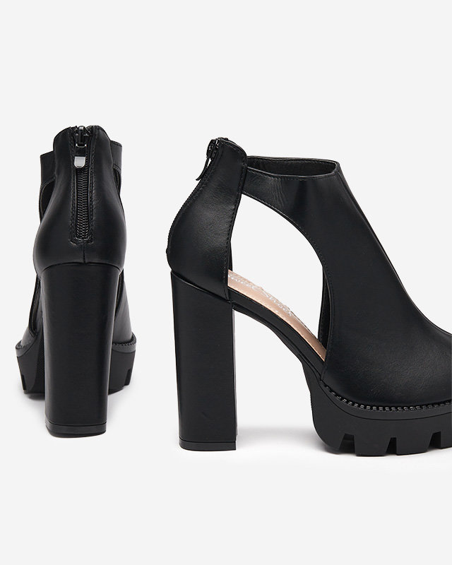 OUTLET Sandales noires pour femmes sur un poteau avec des coupes Dopofi- Footwear